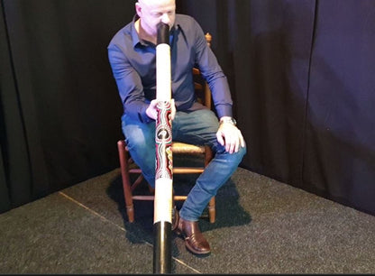 Australian Treasures - Beginner Didgeridoo - Hand-painted with Aboriginal motifs, includes nylon carrying case.