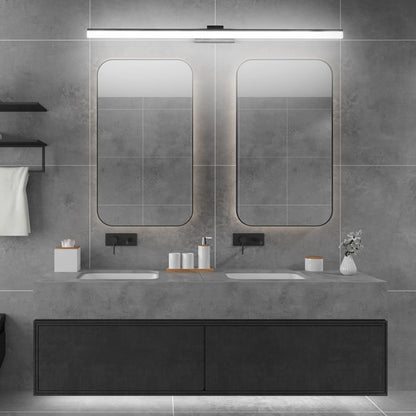 Klighten LED mirror light bathroom lamp 100CM, black mirror lighting lamp 28W 1560LM bathroom mirror lamp, 180° rotation, cool white 6000K, IP44 waterproof LED makeup light