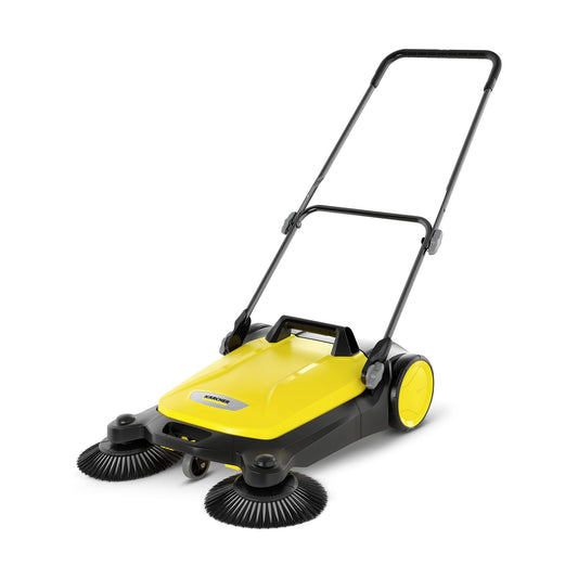 Kärcher Sweeper S 4 Twin (Max. area coverage: 2400m²/h, 2 side brushes, Sweeping container: 20 l, Working width: 680 mm, space-saving storage, height-adjustable push handle), foldable