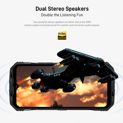 DOOGEE V30T (2023) 5G smartphone without contract, Dimensity 1080 20GB + 256GB, 10800mAh battery, 108MP camera (20MP infrared) + 16MP + 32MP, Android 12 6.58 inch, wireless charging NFC black