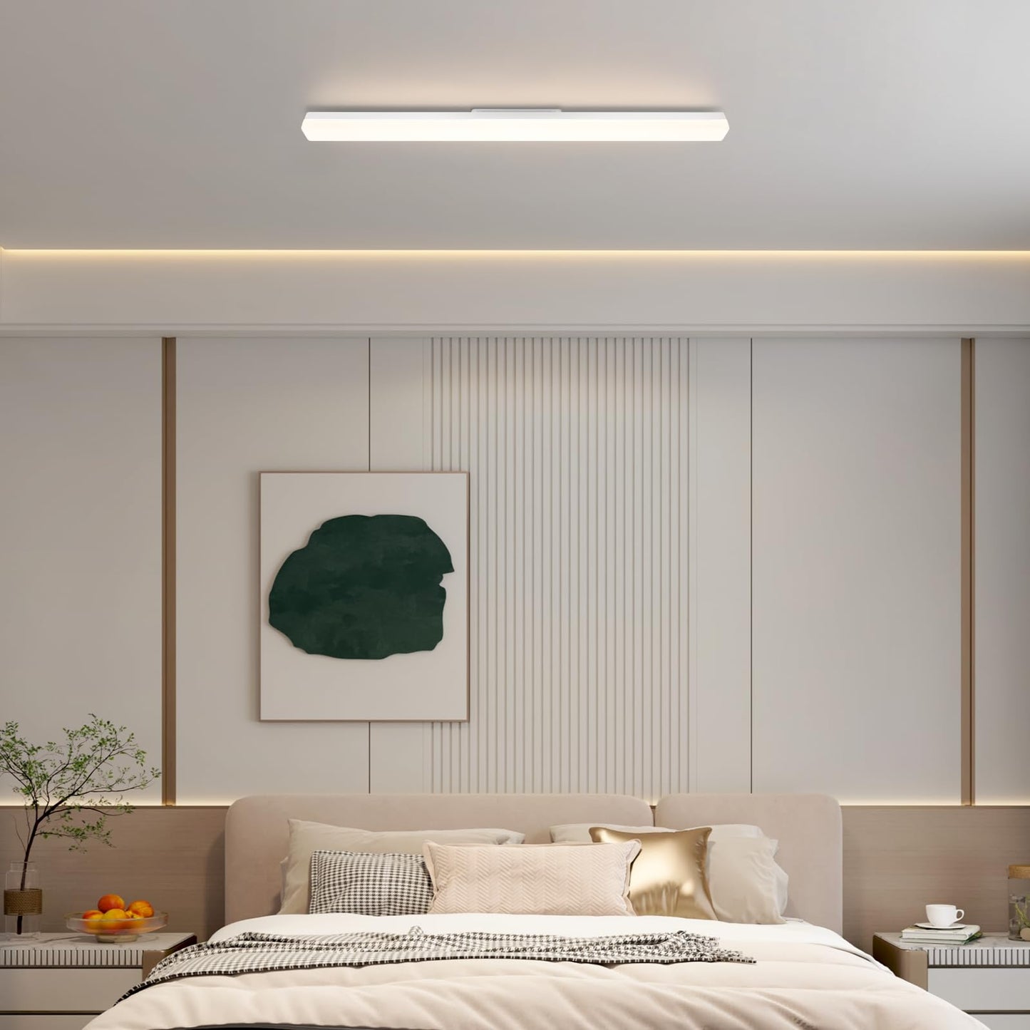 CBJKTX LED ceiling light kitchen ceiling lamp - Long kitchen lamp 90CM daylight lamp 4000K neutral white lamp flat basement lamp white 36W office ceiling lamp indoor ceiling lighting for hallway living room basement