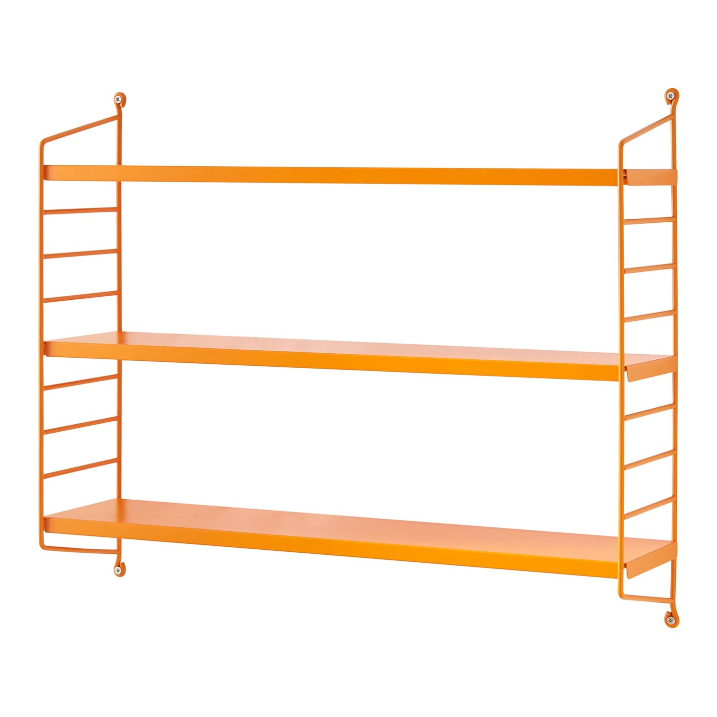 [en.casa] Modular wall shelf Strängnäs metal shelf orange hanging shelf with 3 shelves bathroom shelf kitchen wall shelf wall shelf living room