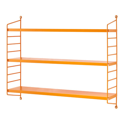 [en.casa] Modular wall shelf Strängnäs metal shelf orange hanging shelf with 3 shelves bathroom shelf kitchen wall shelf wall shelf living room