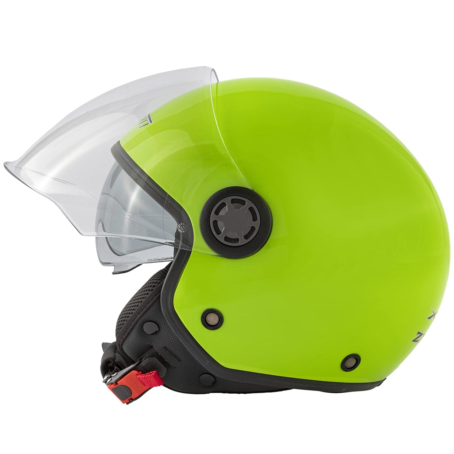 Jet helmet motorcycle scooter helmet long sun visor approved ECE 22 06 green L