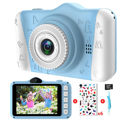 ITSHINY Kids Camera - Digital Camera with 3.5-inch Large Screen, 1080P HD 12MP, 32GB SD Card, USB Rechargeable, Selfie, for 3-10 Years, Blue