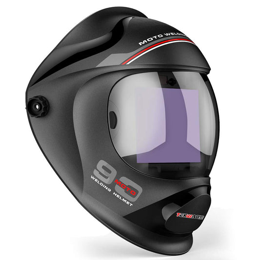 Welding Helmet - Automatic Darkening True Color Welding Mask, Solar Powered Wide Viewing Area Welder's Helmet, 4 Arc Sensor Wide Shade 4~5/9-9/13 Welding Helmet with Spare Lens