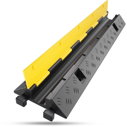 1-channel cable bridge with lid drivable stumble protection ramp bridge protector | 10 t load capacity | rubber