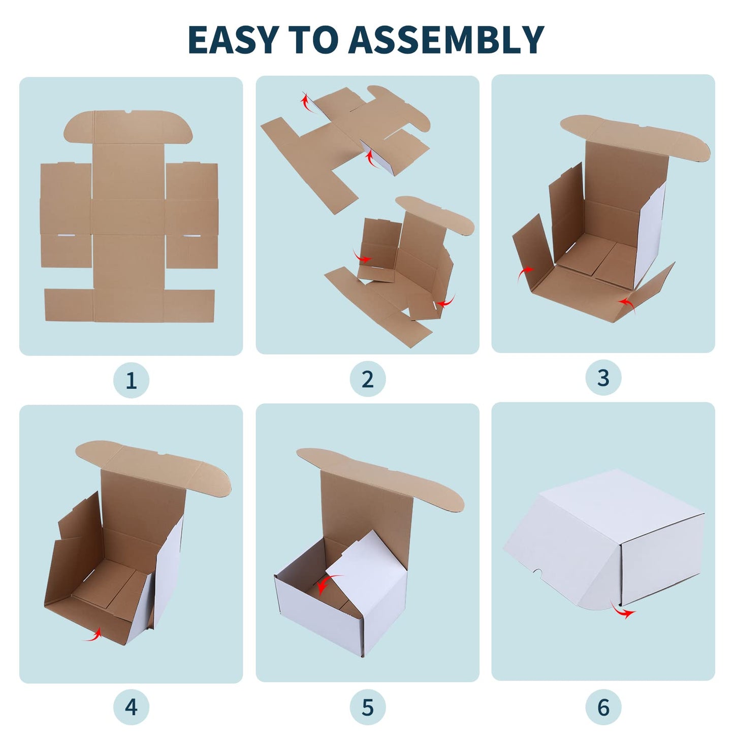 RLAVBL 25 pieces of white shipping boxes measuring 20.4 x 15.3 x 10.2 cm for shipping small items, toys, and gifts.