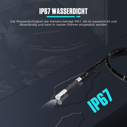 KAISAL 210° bidirectional rotatable endoscope camera 6.35mm ultra-thin endoscope camera with adjustable light 5 inch 1080 HD screen inspection camera endoscope camera IP67 waterproof pipe camera