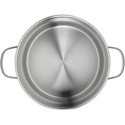 WMF Provence Plus Vegetable Soup Pot Induction 24cm, glass lid, large cooking pot 8.8l, polished Cromargan stainless steel, uncoated large pot, oven-safe