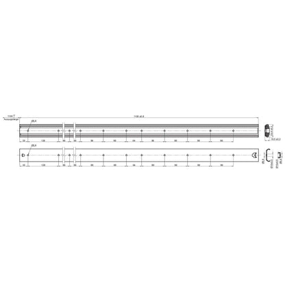Junker 2 pieces full-extension slides KV1-80-H53-L1100-NF 110 cm (1100 mm) ball bearing slide load capacity 80 to 100 kg