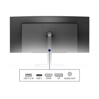 Philips 346E2CUAE - 34-inch WQHD Curved USB-C Docking Monitor (3440x1440, 75Hz, HDMI, DisplayPort, USB-C) black