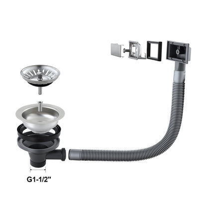 ROVOGO 304 Stainless Steel Small Kitchen Sink 40 x 34 cm, Undermount Sink with Drain Kit including Strainer and Drain Basket, Kitchen Sink with Faucet Hole, Brushed Rectangular Kitchen Sink
