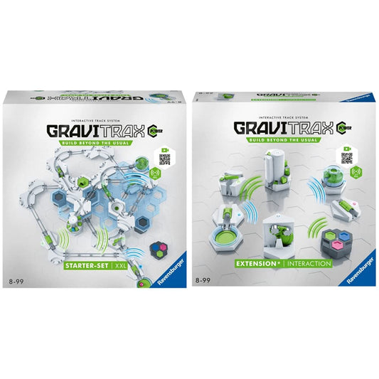 Ravensburger GraviTrax POWER Starter Set XXL for kids aged 8+ & Ravensburger GraviTrax POWER Expansion Interaction. Electronic accessories for spectacular marble runs, for kids aged 8+.