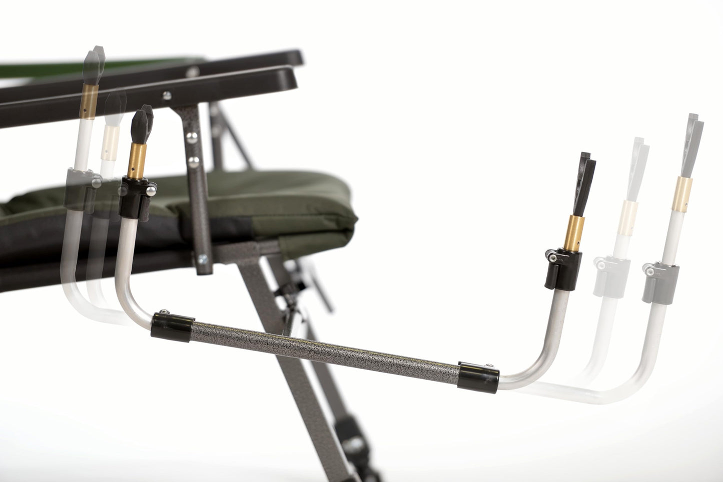 Carp fishing chair camping chair F5R ST/P Deluxe carp angler camping chair with extra height and table fishing rod holder, polyester