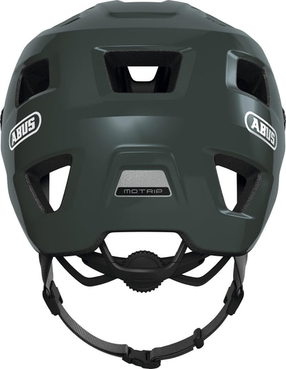 ABUS MTB helmet MoTrip - durable bike helmet with adjustable visor for mountain bikers - custom fit - Unisex - Green Glossy, M, M (54-58 cm)