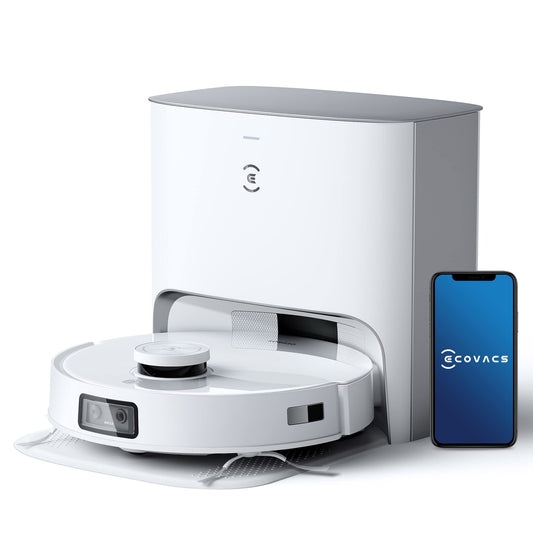 ECOVACS DEEBOT T10+ vacuum and mop robot with 3.2L dustbin (3000Pa, AIVI obstacle avoidance, OZMOPro oscillating mopping, Video-Manager with real-time video chat, YIKO voice assistant, 3D map)