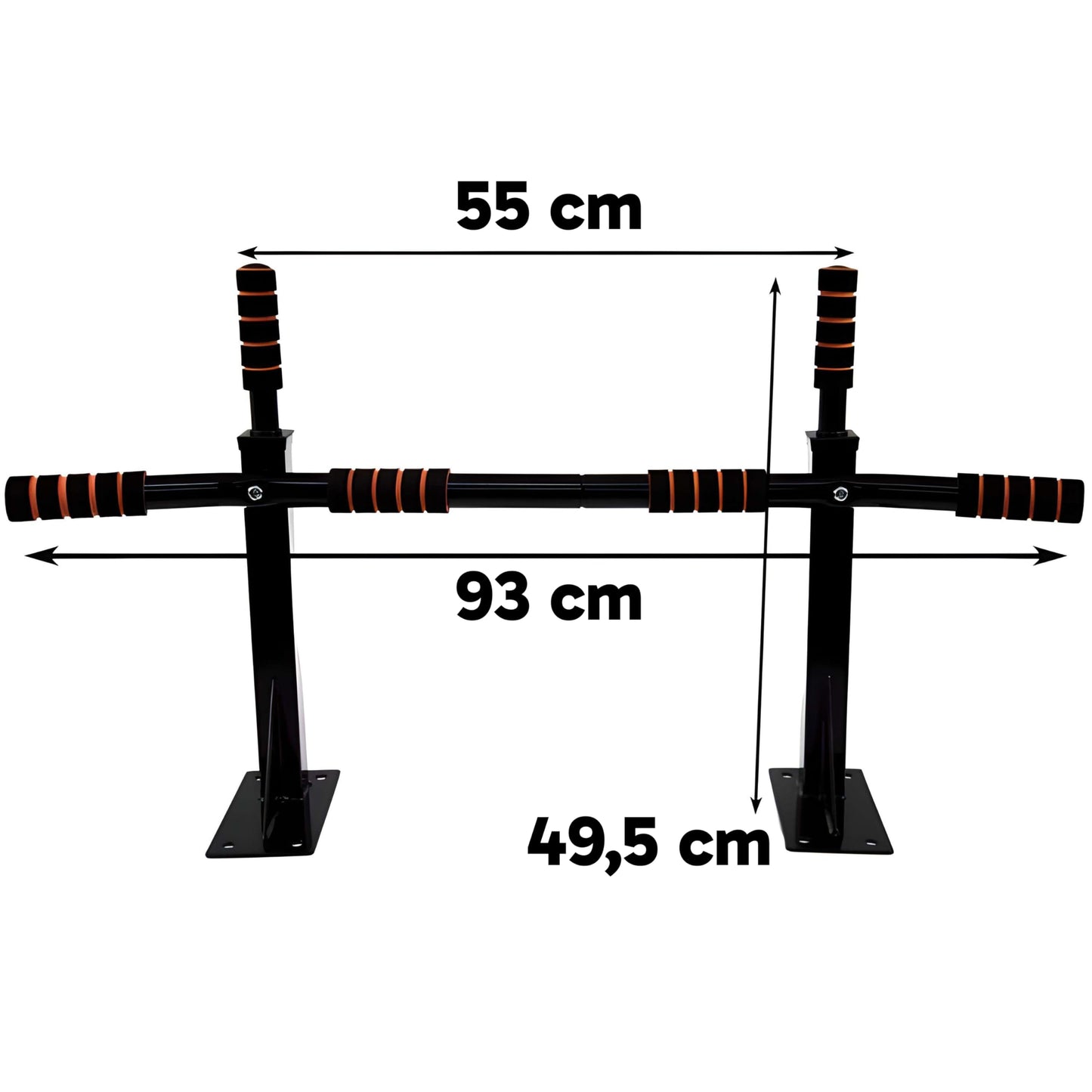 Retoo pull-up bar wall-mounted with anti-slip grips, can support up to 100kg. Made of sturdy steel, it's a versatile training tool for home gyms and strength training.