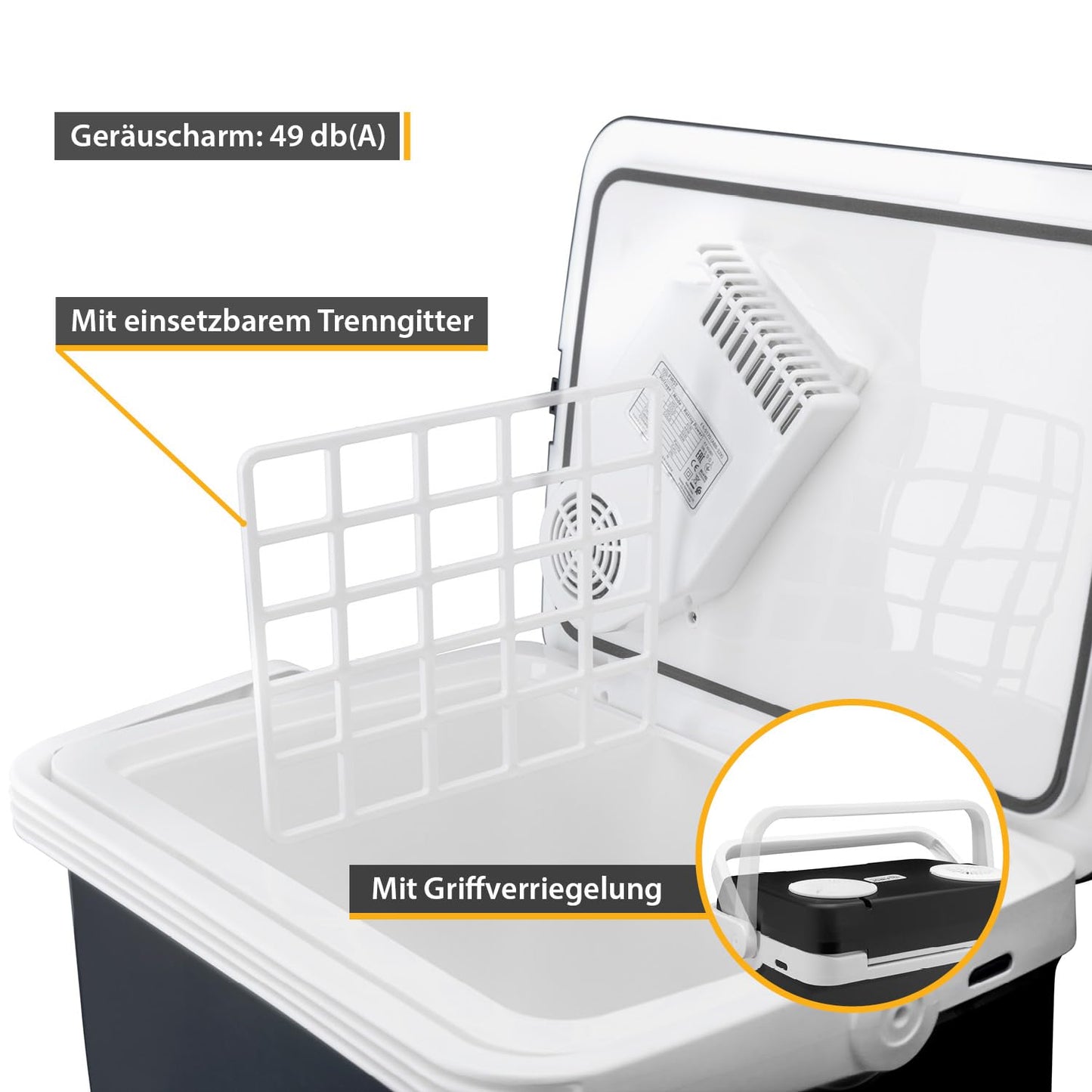 TZS First Austria - Cool box 32L electric, with 12V and 230V connection for car & outlet - Thermoelectric cool box cools & warms - Mini fridge with handle - For camping, festivals, travel - Black