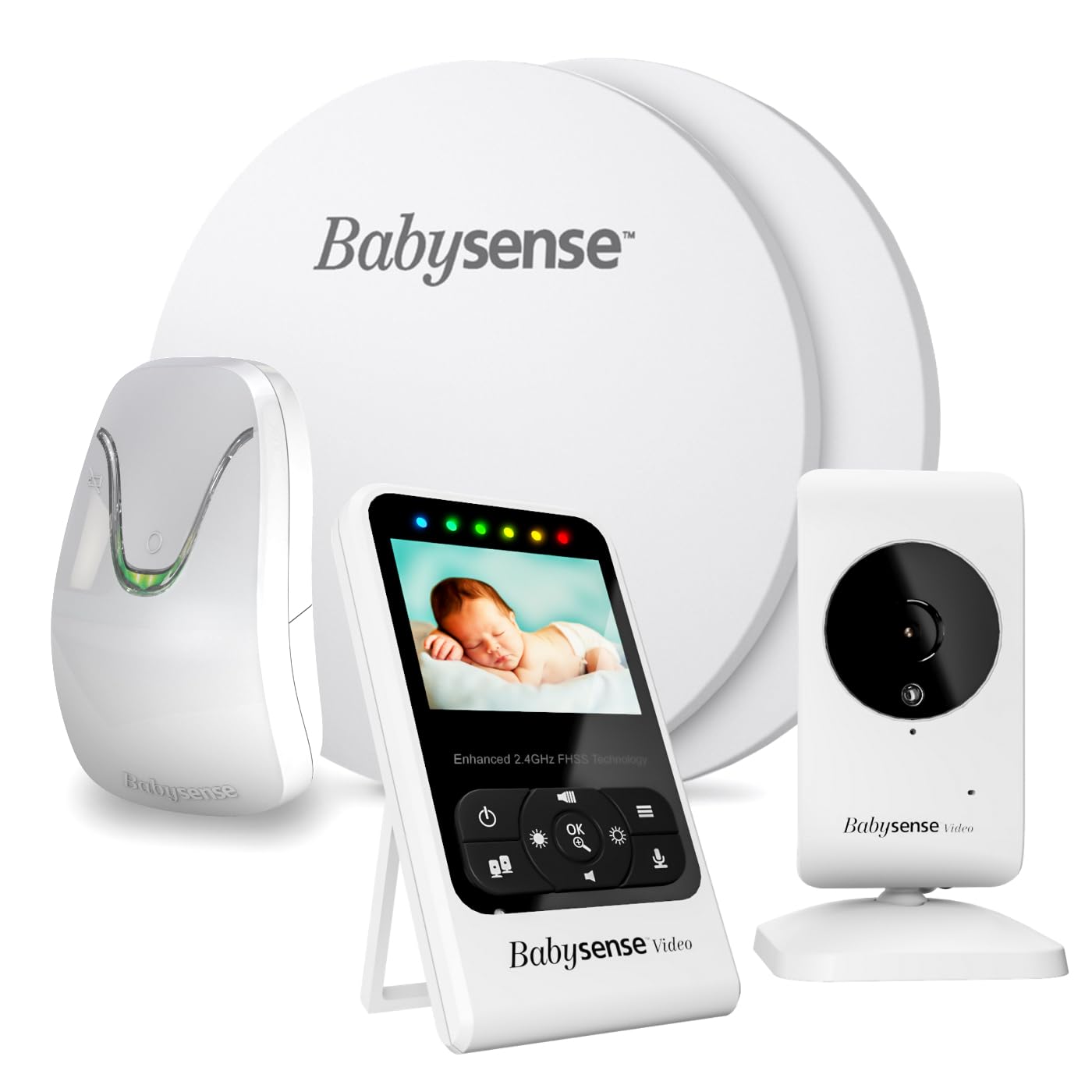 Babysense Video Baby Monitor with 2.4" screen & Medically certified movement monitor for babies with real-time alerts for absent breathing movement, contactless, 2-in-1.