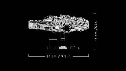 LEGO Star Wars 75375 Millennium Falcon - spaceship model for adults with display stand and nameplate as cool desk decoration - gift for fans of A New Hope.