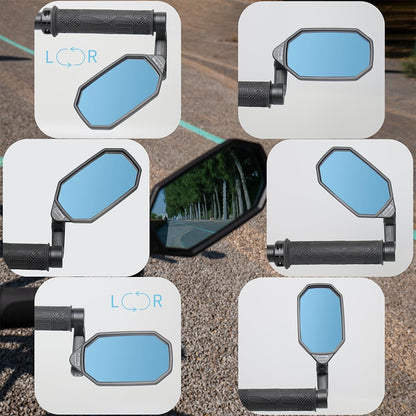 BriskMore Bar End Bike Mirror, High-Definition convex blue glass lens for scooter electric bicycle, scratch-resistant, Ebike Safe rearview mirror for right side Only BT-022RB