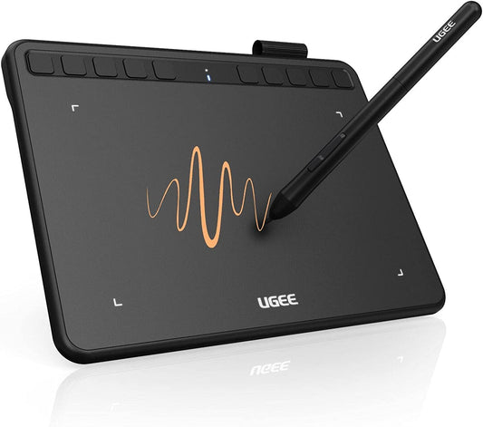 UGEE S640 graphic tablet for PC, digital drawing tablet with pen 8192 pressure sensitivity 10 express keys Pen tablet compatible with Windows Mac Linux Android
