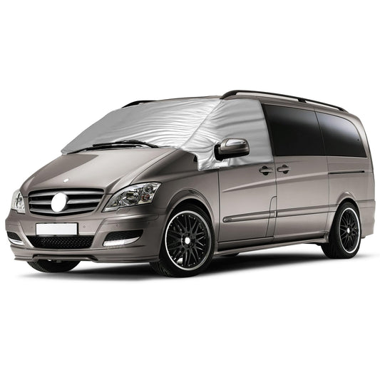 Opaltool External Thermo Windshield Cover for Mercedes-Benz Viano/Vito W639 2003-2014, Luxury Silver Wrap, Foldable Front Windshield Cover Winter Summer Windshield Frost Protection Cover