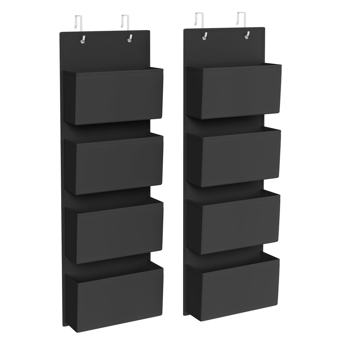 SONGMICS Hanging Organizer with 4 Pockets, Hanging Shelf, 2-Pack Closet Organizer, Hanging Storage, Door Organizer, Bedroom Living Room, 12 x 33.5 x 100 cm, Ink Black RDH004B02