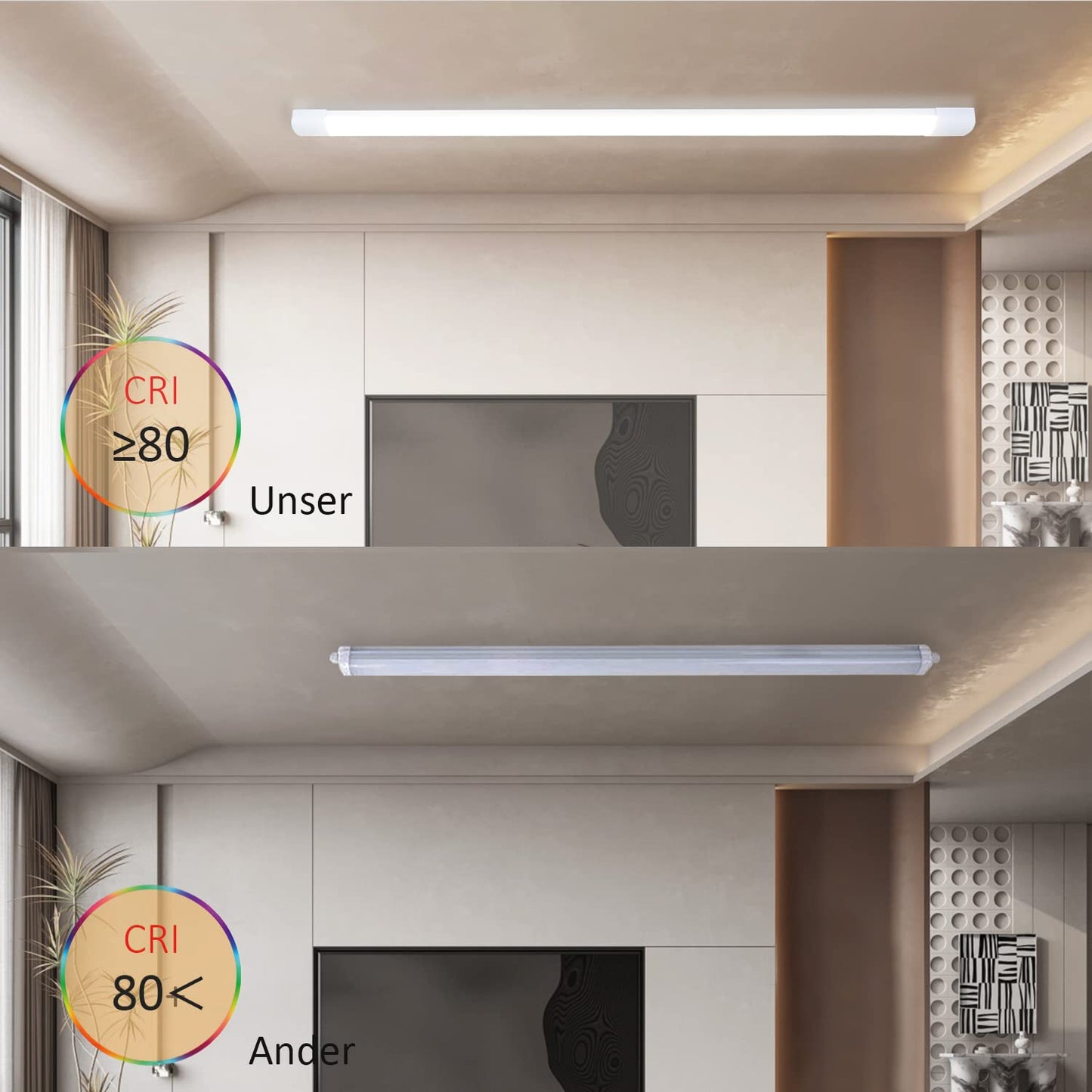 CBJKTX LED Ceiling Light 120CM Ceiling Lamp - 36W Workshop Lamp Basement Lamp Flat Neutral White 4000K Kitchen Lamp Energy Saving Tube Beam Angle 180° for Garage Kitchen Warehouse Office Basement