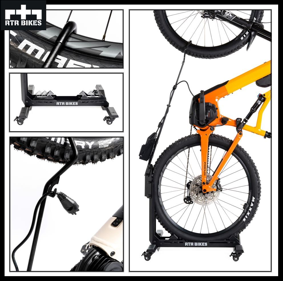 RTR BIKES BRUTUS UP PRO Professional Freestanding Bike Stand - Perfect for your garage, home, or bike shop.