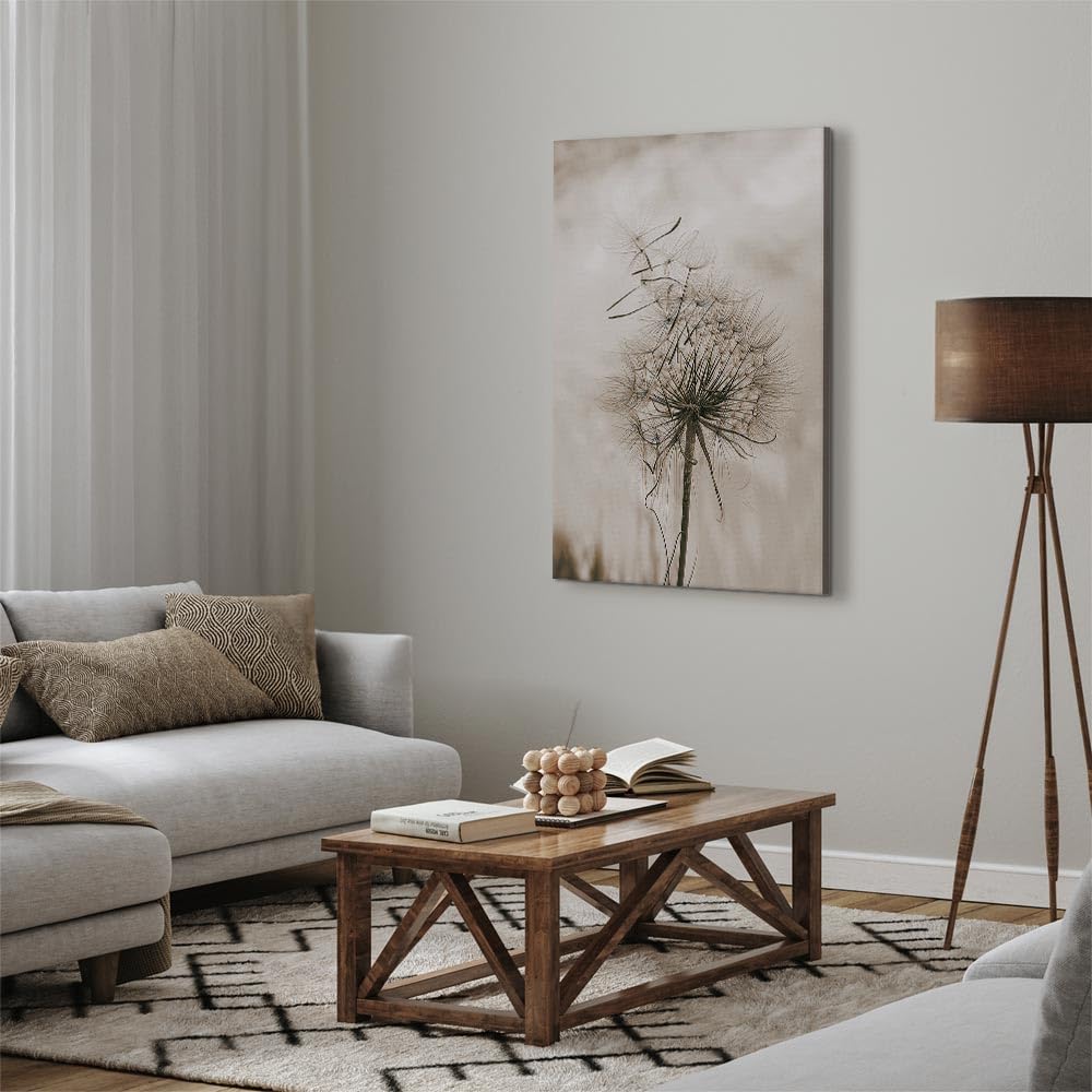 murando - Acoustic image Nature Pictures Acoustic foam High-performance sound absorber Soundproofing Canvas 1-piece Wall picture Room acoustics Sound insulation Dandelion Plant motif Flowers