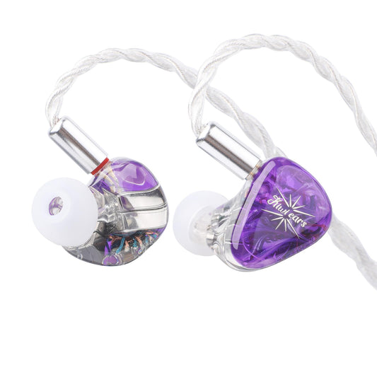 LINSOUL Kiwi Ears Orchestra Lite Performance Custom 8BA In-Ear Monitor IEM with Detachable 4-wire 7N Oxygen-free Copper OFC Cable, Handcrafted Faceplate (Purple)