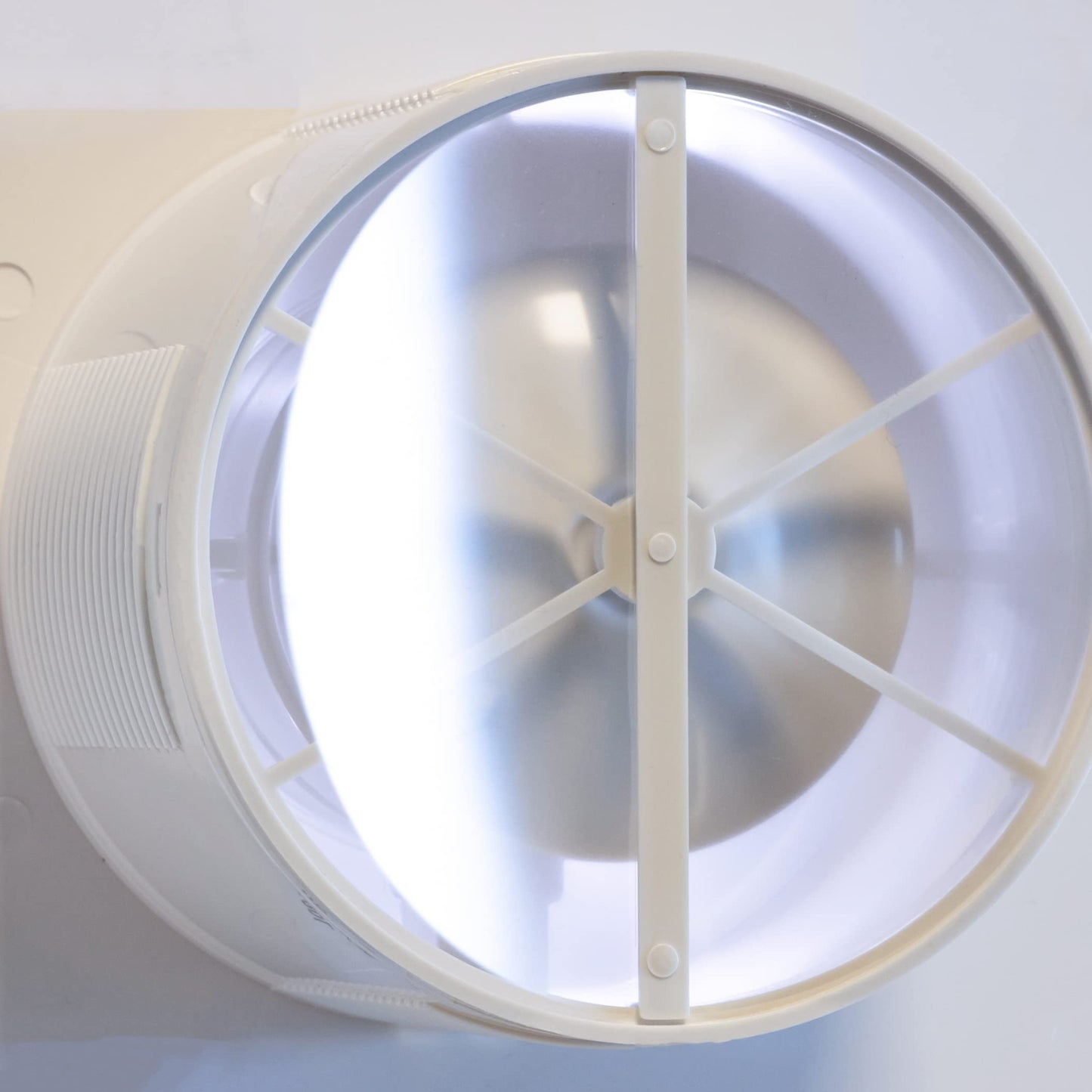 STERR White Bathroom Fan 100 mm with LED + TIMER - Bathroom Ventilation Fan - Glass Front - Modern Appearance - BFS100LT - 10 W