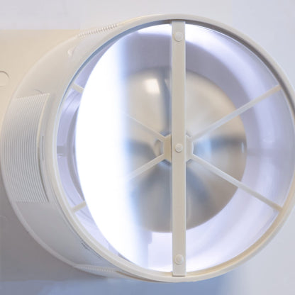 STERR White Bathroom Fan 100 mm with LED + TIMER - Bathroom Ventilation Fan - Glass Front - Modern Appearance - BFS100LT - 10 W