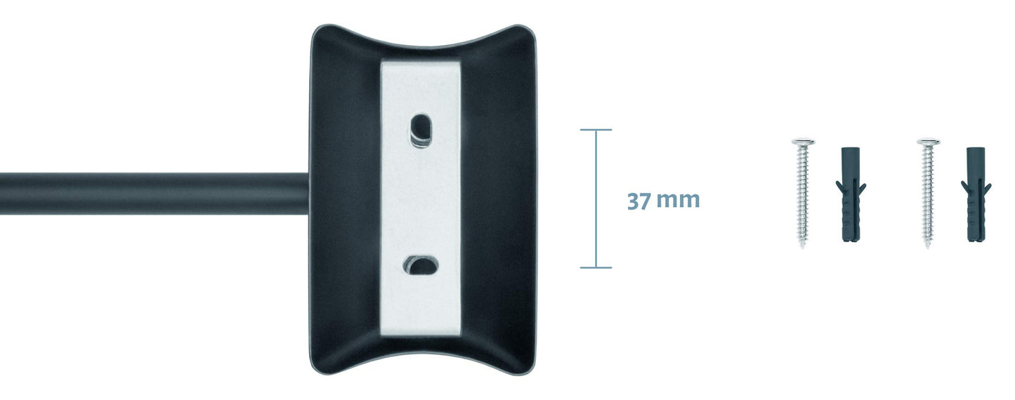 Libaro Makeup Mirror Imola - 360° rotatable vanity mirror with wall mount - double-sided shaving mirror with 3X & 7X magnification - extendable black metal bathroom mirror, Ø 19 cm