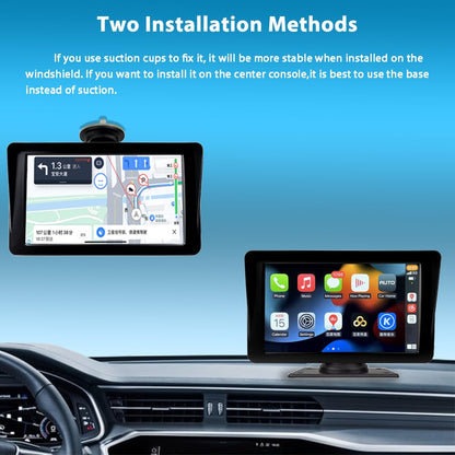 Sunweyer Wireless Carplay & Android Auto Screen, portable car radio, 7-inch IPS touchscreen display, supports 1080p backup camera & Bluetooth/AUX/FM transmitter.