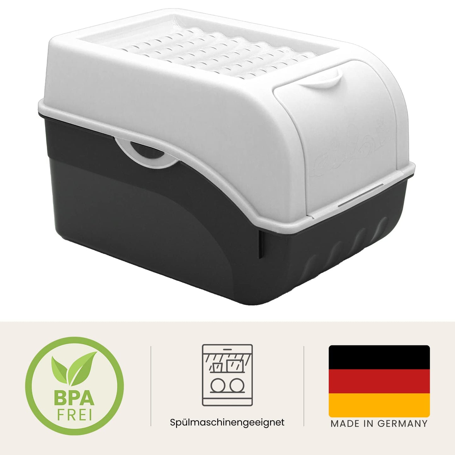 ARTECSIS Potato Storage Box white 2-pack I Vegetable box Potato box with lid for approx. 4 kg of potatoes + 6 stickers with vegetable types