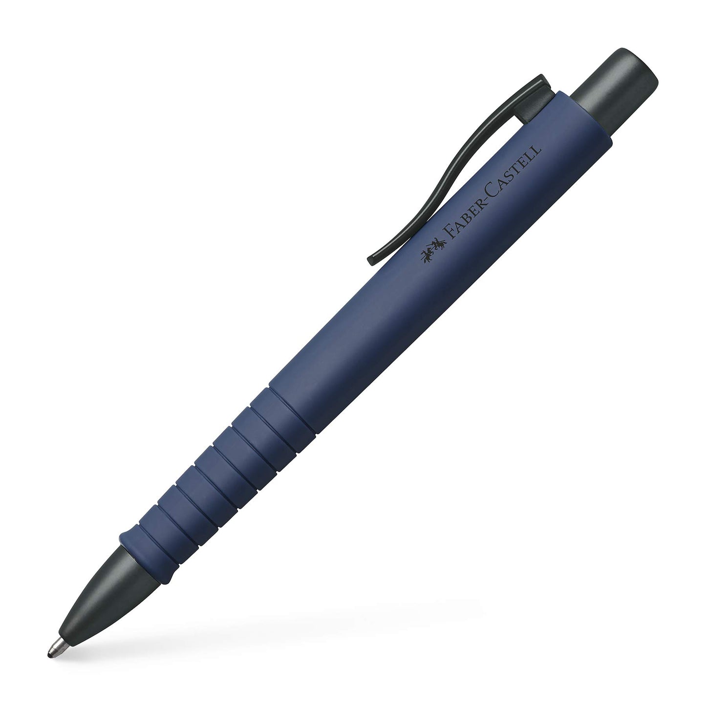 Westcott notebook A4 squared | 192 pages in elegant hardcover binding & Faber-Castell 241189 - Ballpoint pen Poly Ball, urban navy blue, 1 piece, with replaceable refill, document proof