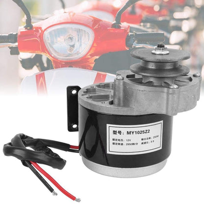 MAGT Gear Motor 12V 250W, High Performance Electric Motor Durable Pure Copper Pulley Gear Motor Accessory for Electric Scooter.