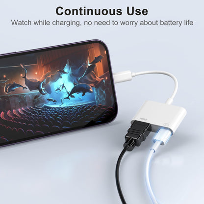 Lightning HDMI Adapter 【Apple MFi Certified】 iPhone iPad HDMI Adapter Lightning Digital AV Adapter HDMI Cable Adapter Connector to TV/HDTV/Monitor for iPhone 14/13/SE/12/11/XS/XR/X/8/7/iPad