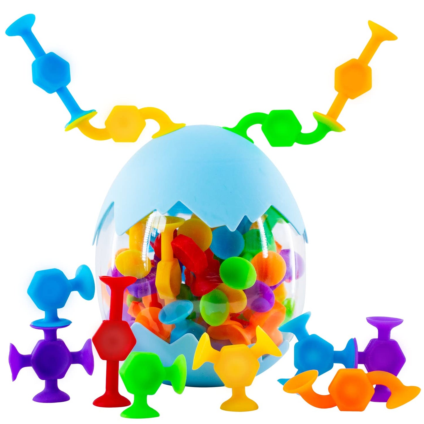 Funny old man 48-piece bath toy set for kids ages 3 and up, sensory toy for autistic children.