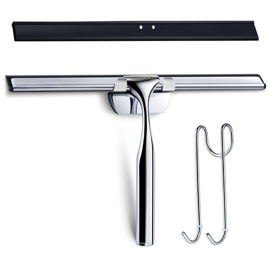 Love-KANKEI Shower Squeegee Window Squeegee with Rubber Blade Including 1 Replacement Blade and 1 Hook (28cm)
