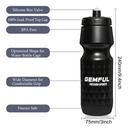 GEMFUL Drink holder for bike with 750ml BPA-free water bottle for MTB Racing Bike 4 pieces