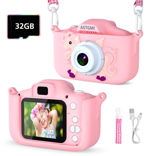Kids camera, 2.0” display digital camera, gifts for 3-12 year old boys and girls, 1080P HD anti-drop children's camera for birthday and Christmas toy.