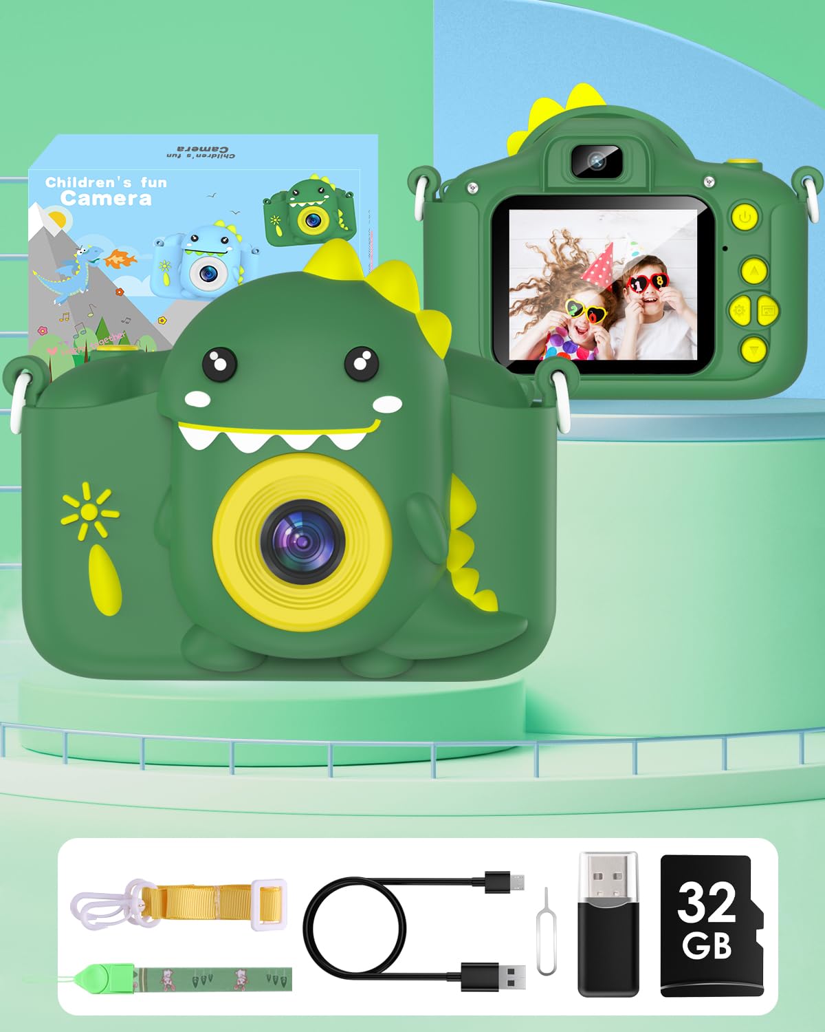 Children's camera, Gofunly Kids Camera 1080P 2.0-inch Screen Camera for Kids with 32GB card Selfie Digital Camera for 3-12 years old boys and girls Christmas Toy