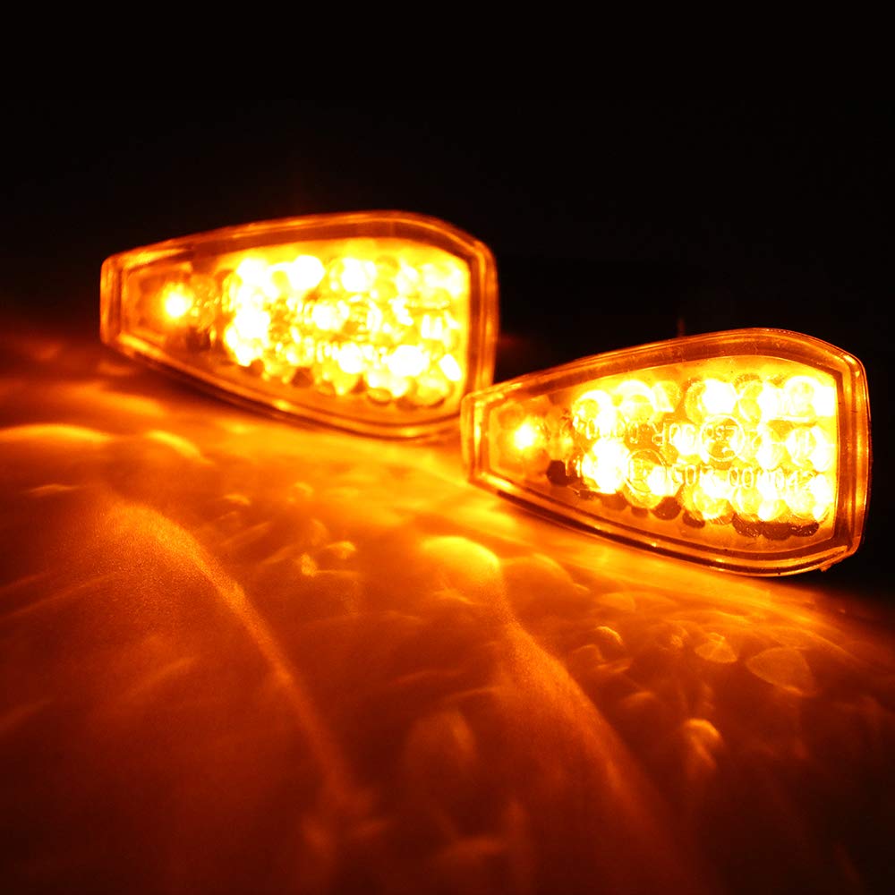 SFONIA 4pcs Motorcycle Turn Signal Lights, 12V 14LED Indicator Lights, E-marked Waterproof Universal Scooter Quad Cruiser Off Road (Smoke)