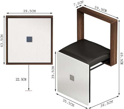 UIILO Foldable Wall Hocker Wall-Mounted 7 cm Ultra-thin Folding Chair Suitable for Entryways Wall-mounted Foldable Chair Folding Chair (C)