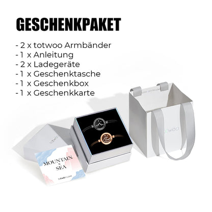 TOTWOO Couple Bracelet Couple Gifts Partner Bracelets with Touch Long Distance Relationship Gift Love Vibration & Lighting Bluetooth Pairing Jewelry