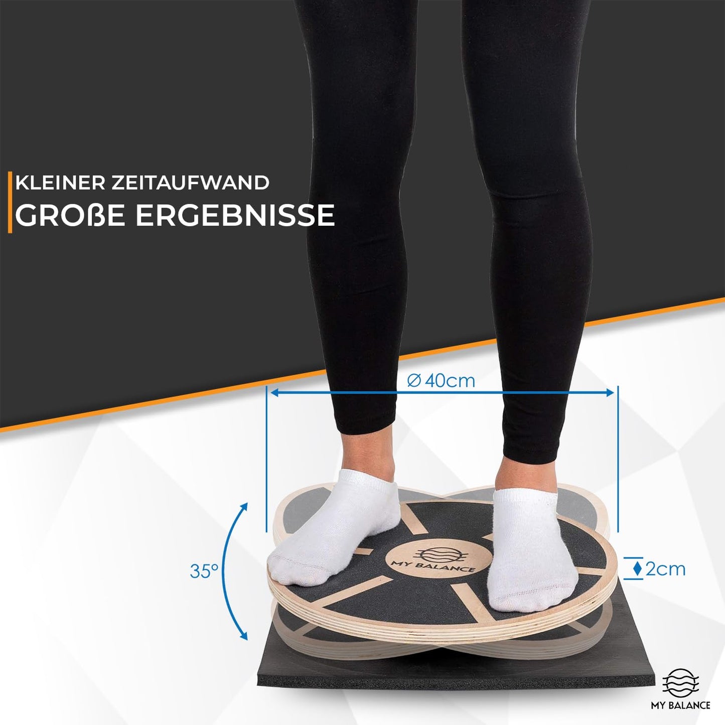 My Balance Premium Balance Board including non-slip mat I High-quality wobble board with E-Book I Strengthens your balance I Balance Board for improved fitness.